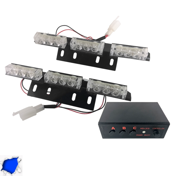 Φώτα Ασφαλείας LED 2 x 3 12-24 Volt DC Μπλε Εξωτερικά GloboStar 77664
