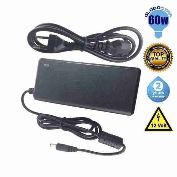 Πλαστικό Τροφοδοτικό 60 Watt 12 Volt DC GloboStar 77140