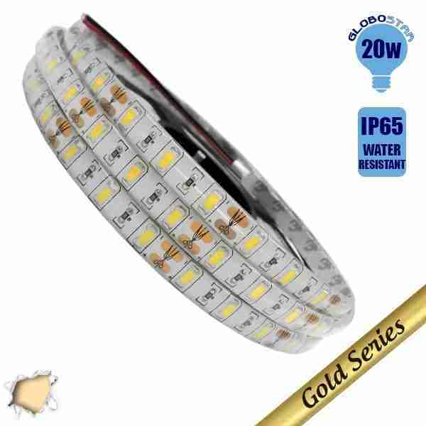 Ταινία LED 20 Watt 12 Volt Θερμό Λευκό IP65 Υπερυψηλής Αδιάβροχη GloboStar 77392