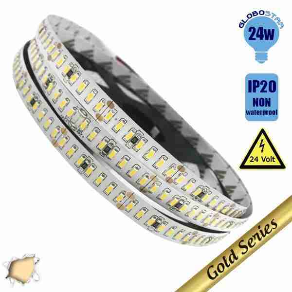 Ταινία LED 240 smd 3014 24 Watt 24 Volt Θερμό Λευκό GloboStar 63021