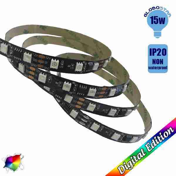 LED Digital Strip RGB 15 Watt 12 Volt DC IC3 GloboStar 88767