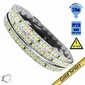 Ταινία LED 240 smd 3014 24 Watt 24 Volt Ψυχρό Λευκό GloboStar 63019