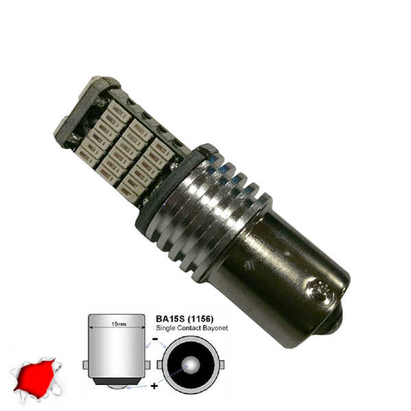 Λαμπτήρας 1156 45 SMD 4014 Can Bus 12v Κόκκινο GloboStar 04462