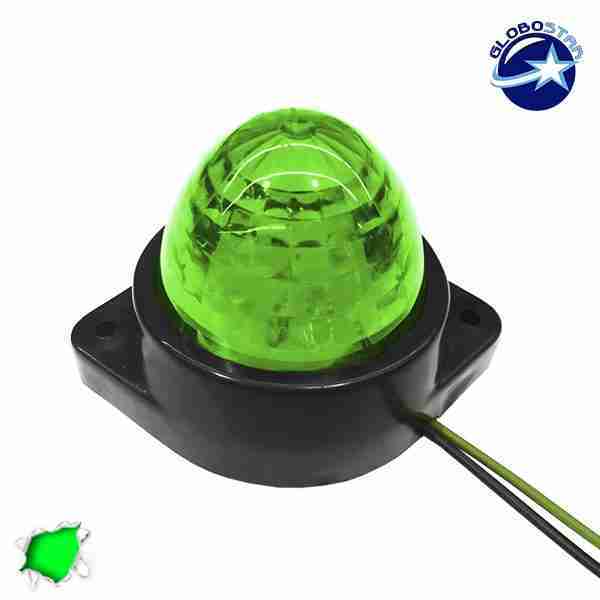 LED Πλευρικά Φώτα Όγκου Φορτηγών BULLET IP66 6 SMD 24 Volt Πράσινο GloboStar 75482