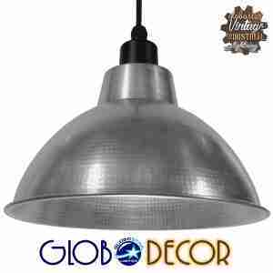 Vintage Industrial Κρεμαστό Φωτιστικό Οροφής Μονόφωτο Ασημί Μεταλλικό Καμπάνα Φ39 GloboStar LOUVE SILVER 01178