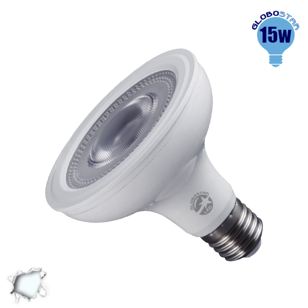 Λαμπτήρας LED E27 PAR30 12 Μοίρες 15 Watt 230v Ψυχρό GloboStar 01778