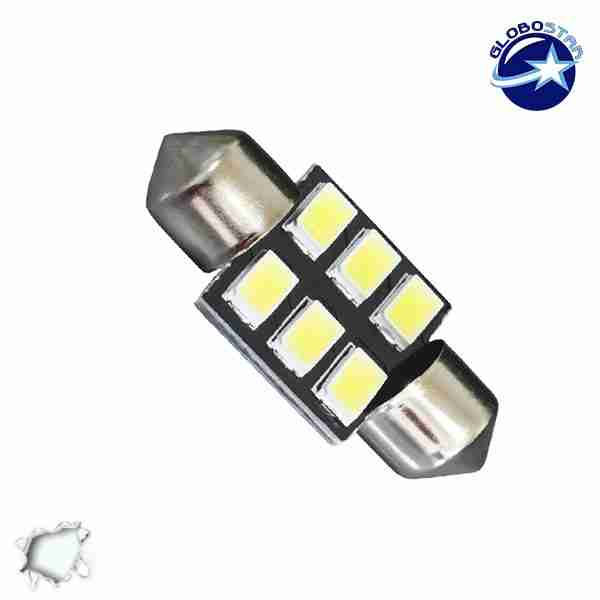 Σωληνωτός LED PCB 31mm με 6 SMD 5630 Samsung Chip Λευκό 6000k GloboStar 40179