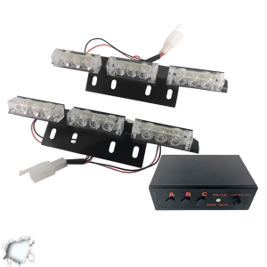 Φώτα Οδικής Βοήθειας LED 2 x 3 12-24 Volt DC Strobo Λευκό Εξωτερικά GloboStar 33532