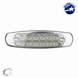 LED Πλευρικά Φώτα Όγκου Φορτηγών Αλουμινίου Νίκελ IP66 14 SMD 24 Volt Ψυχρό GloboStar 75475