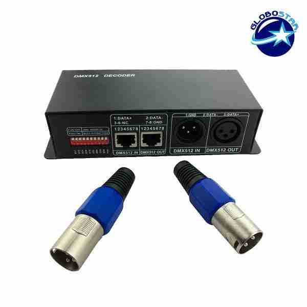LED DMX512 Controller 3 Channels 12V - 24V DC 144 Watt GloboStar 15141
