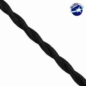 Πλεκτό Υφασμάτινο Καλώδιο 2 x 0.75mm² Μαύρο GloboStar 80016