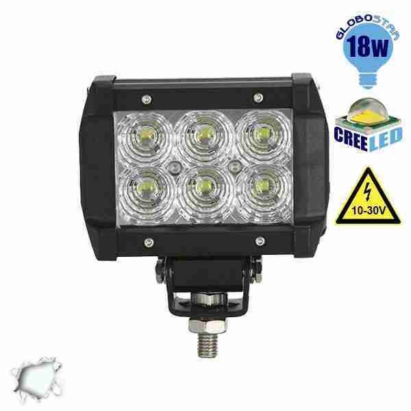 Mini Μπάρα Φωτισμού LED 18 Watt 10-30 Volt DC Ψυχρό Λευκό GloboStar 29997