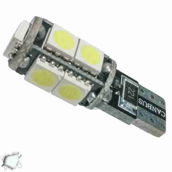 Λαμπτήρας LED T10 Can Bus με 9 SMD 5050 Ψυχρό Λευκό GloboStar 37440