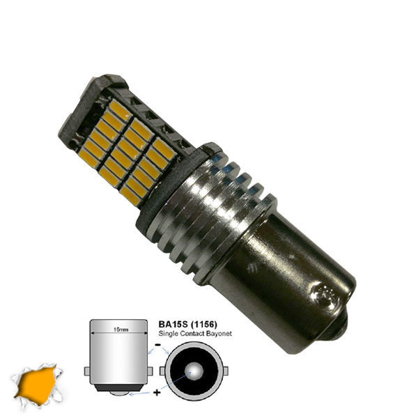 Λαμπτήρας 1156 45 SMD 4014 Can Bus 12v Πορτοκαλί GloboStar 04461
