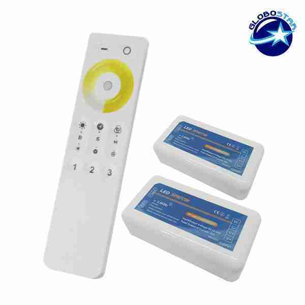 Σετ Ασύρματο RF 2.4G LED Dimmer Αφής 2 Χρωμάτων 12-24 Volt για Δυο Groups GloboStar 04140