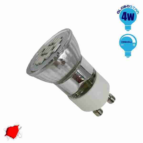 LED Spot GU10 M35 4W 230v Κόκκινο Dimmable GloboStar 90603