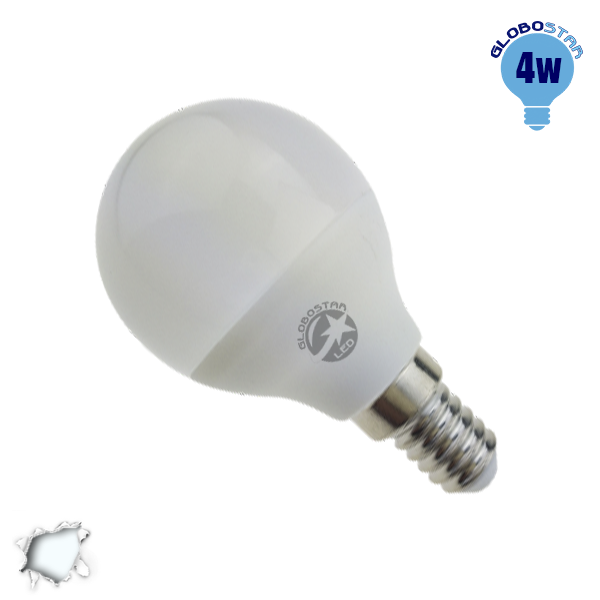 Γλομπάκι LED G45 με βάση E14 4 Watt 230v Ψυχρό GloboStar 01700