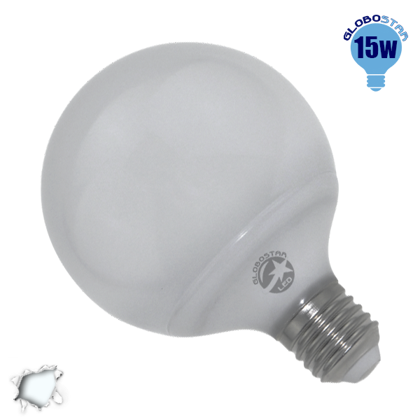 Γλόμπος LED G95 με βάση E27 15 Watt 230v Ψυχρό GloboStar 01733