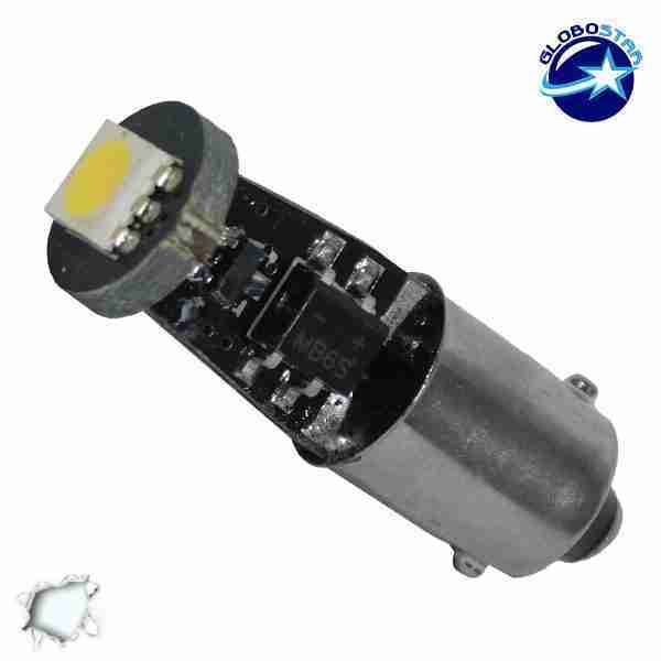 Λαμπτήρας LED Ba9s Can Bus με 1 SMD 5050 Ψυχρό Λευκό GloboStar 22000