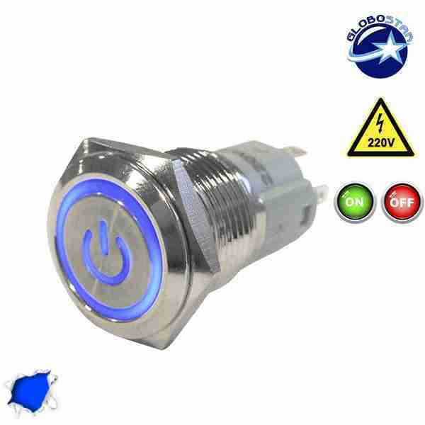 Διακοπτάκι LED ON/OFF 230 Volt Μπλε GloboStar 05053