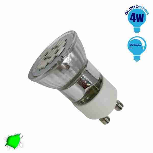 LED Spot GU10 M35 4W 230v Πράσινο Dimmable GloboStar 90604
