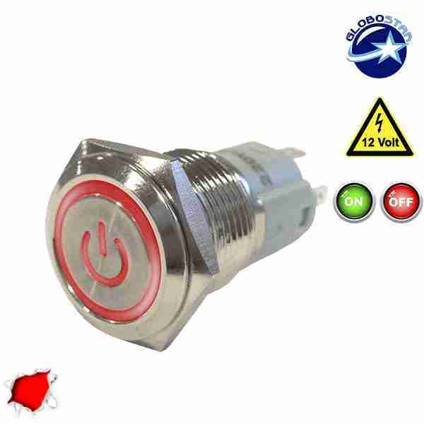 Διακοπτάκι LED ON/OFF 12 Volt DC Κόκκινο GloboStar 05056