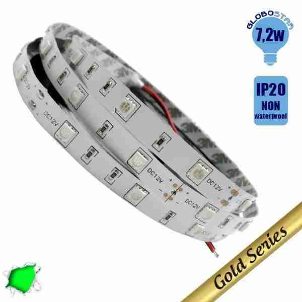 Ταινία LED 7.2 Watt 12 Volt Πράσινο IP20 GloboStar 51930
