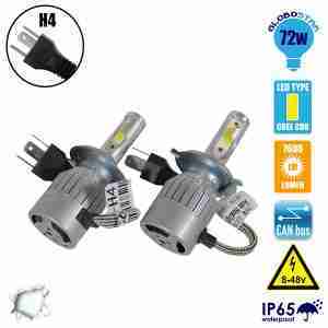 LED HID Kit H4 36 Watt 8-48 Volt DC 3800 Lumen 6000k C6 Economy Line GloboStar 06662