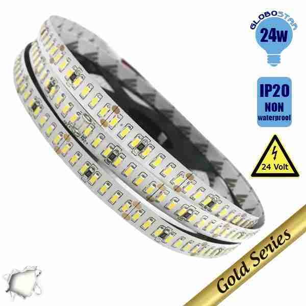 Ταινία LED 240 smd 3014 24 Watt 24 Volt Λευκό Ημέρας GloboStar 63020