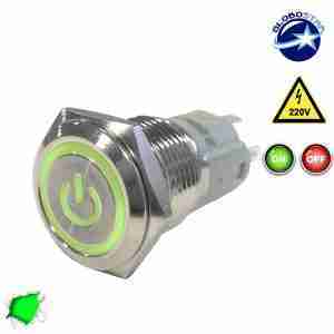Διακοπτάκι LED ON/OFF 230 Volt Πράσινο GloboStar 05055