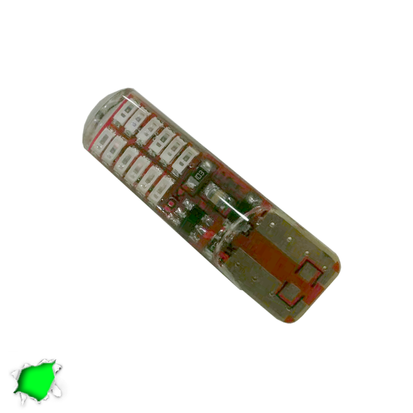 Λαμπτήρας T10 24 SMD Σιλικόνης Πράσινο Strobe GloboStar 08343