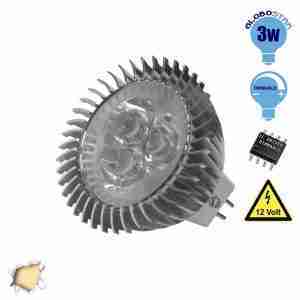 LED Spot MR16 3x1 Watt 12 Volt Θερμό Λευκό GloboStar 63150