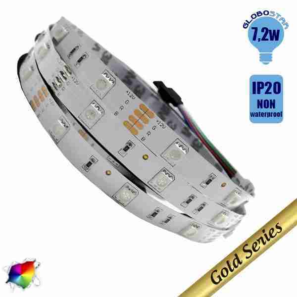 Ταινία LED 7.2 Watt 12 Volt RGB IP20 GloboStar 79840