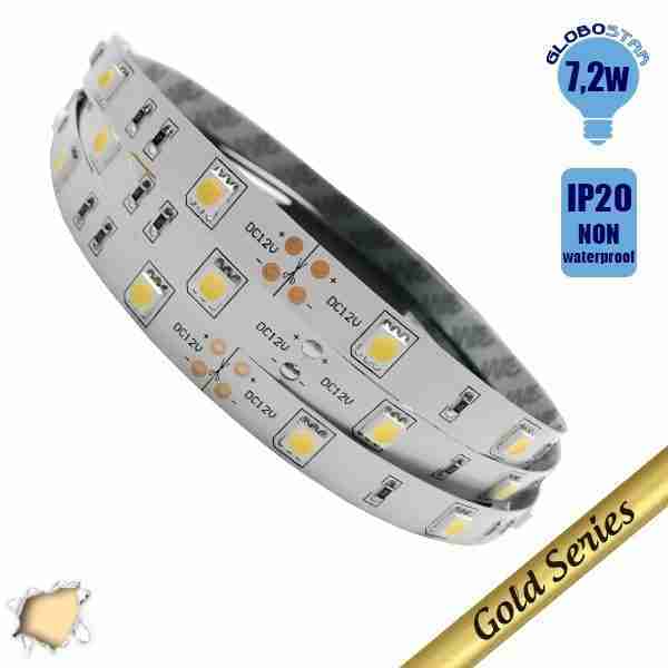 Ταινία LED 7.2 Watt 12 Volt Θερμό Λευκό IP20 GloboStar 69840