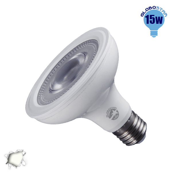 Λαμπτήρας LED E27 PAR30 12 Μοίρες 15 Watt 230v Ημέρας GloboStar 01779
