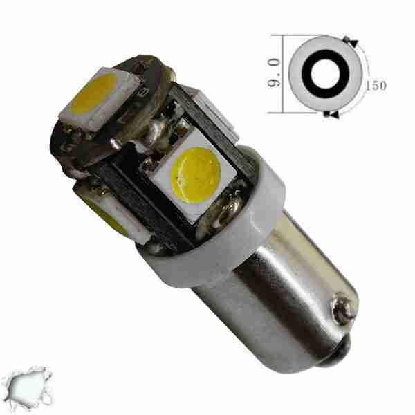 Λαμπτήρας LED Bax9s Can Bus με 5 SMD 5050 Ψυχρό Λευκό GloboStar 96740