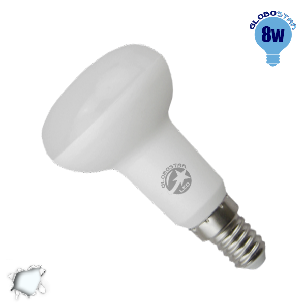 Λαμπτήρας LED R50 με Βάση E14 8 Watt 230v Ψυχρό GloboStar 01742