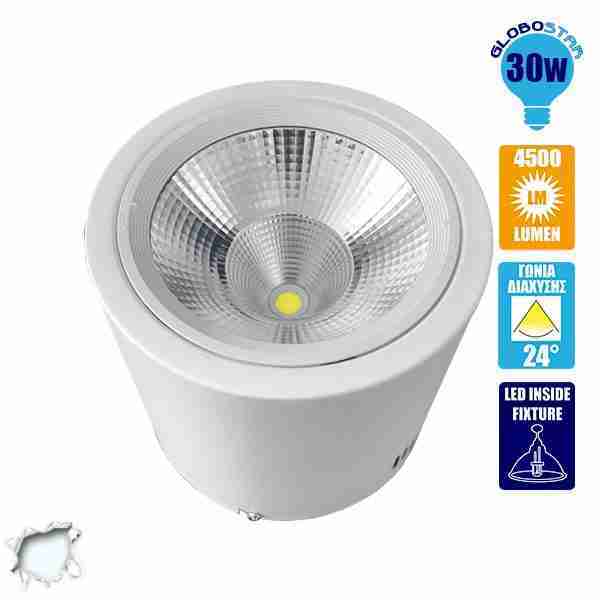 LED Φωτιστικό Spot οροφής Down Light 30 Watt Ψυχρό Λευκό GloboStar 93005