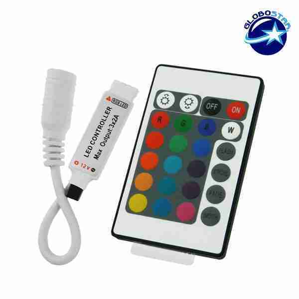 LED RGB Controller με Καλώδιο και Ασύρματο Χειριστήριο RF 12 Volt 72 Watt GloboStar 04034