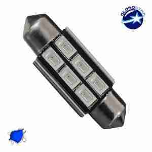 Σωληνωτός LED 39mm Can Bus με 6 SMD 5630 Μπλε GloboStar 40160