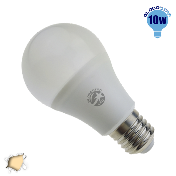 Γλόμπος LED A60 με βάση E27 10 Watt 230v Θερμό GloboStar 01726