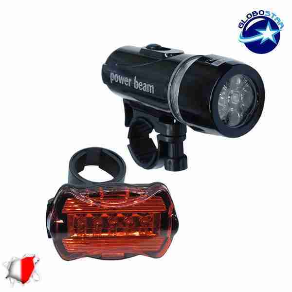 Σετ Φακός Ποδηλάτου με Οπίσθιο Φανάρι LED GloboStar 06203