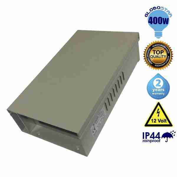Τροφοδοτικό Rainproof IP44 400 Watt 12 Volt DC Ρυθμιζόμενο GloboStar 21932