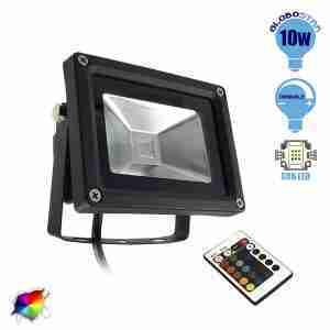 Προβολέας LED 10 Watt  230 Volt RGB με Ασύρματο Χειριστήριο GloboStar 62001