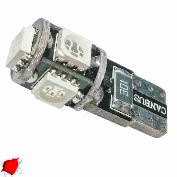 fb4c59 T10 canbus 5 smd 5050 red