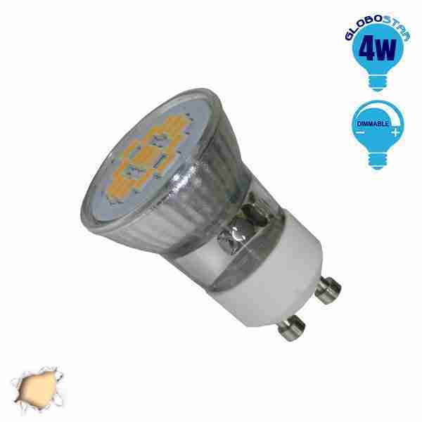 LED Spot GU10 M35 4W 230v Θερμό Dimmable GloboStar 90602