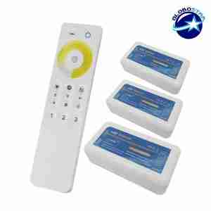Σετ Ασύρματο RF 2.4G LED Dimmer Αφής 2 Χρωμάτων 12-24 Volt για Τρια Groups GloboStar 04340