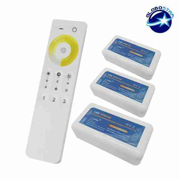 Σετ Ασύρματο RF 2.4G LED Dimmer Αφής 2 Χρωμάτων 12-24 Volt για Τρια Groups GloboStar 04340
