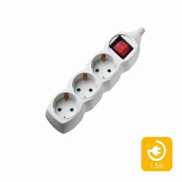Πολύπριζα 3θ Με Διακόπτη 1,5M,3g1,5 COM