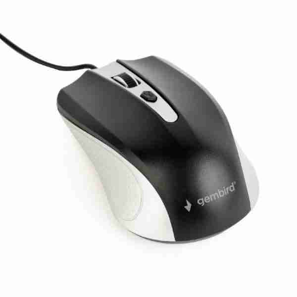GEMBIRD USB OPTICAL MOUSE SILVER BLACK